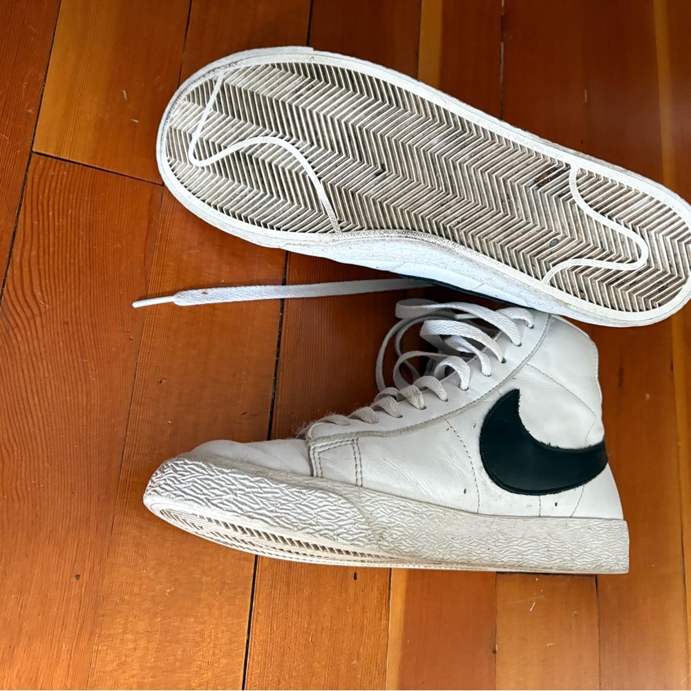 Men's Nike White and Black High-Top Sneakers